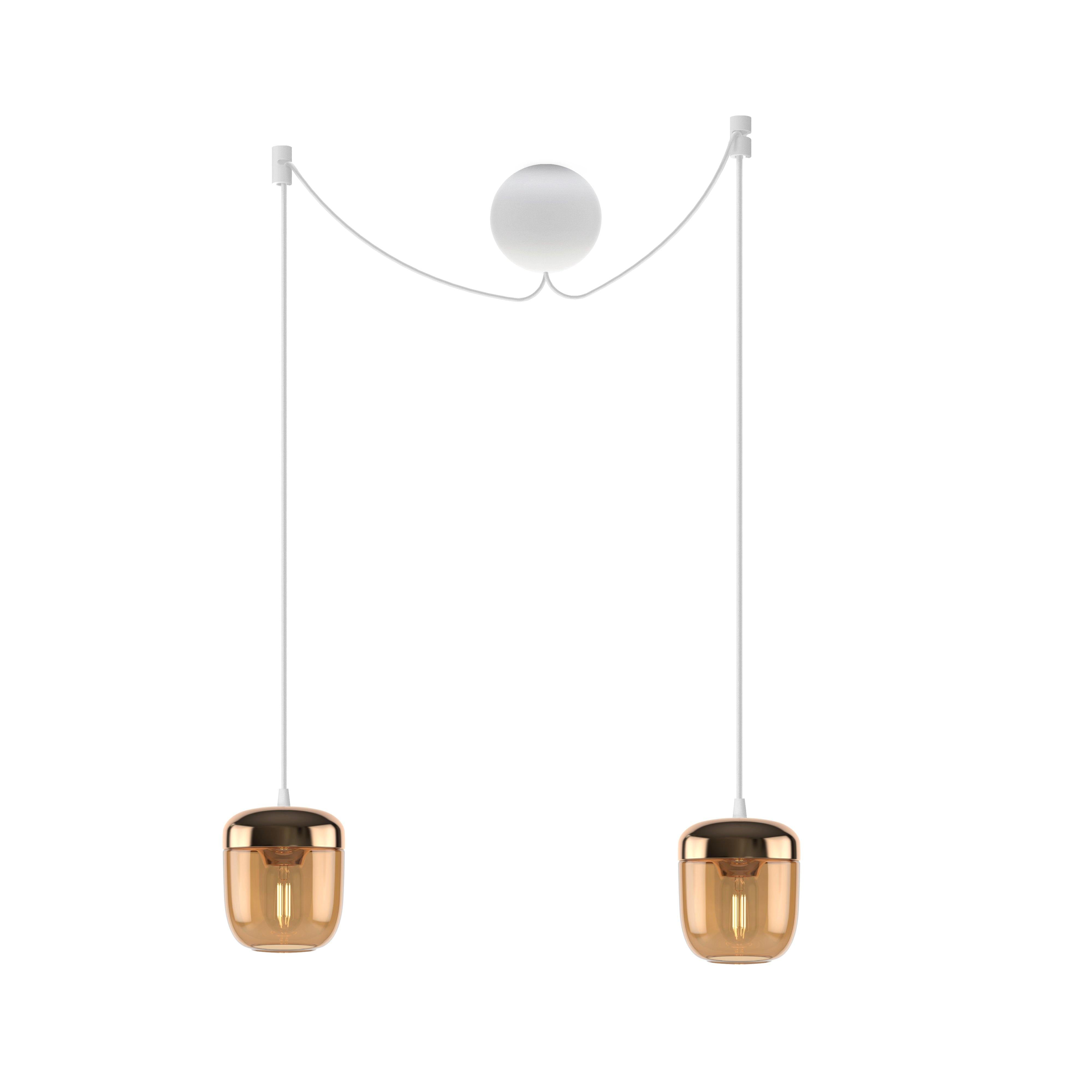 Umage amber and brass acorn cannonball cluster